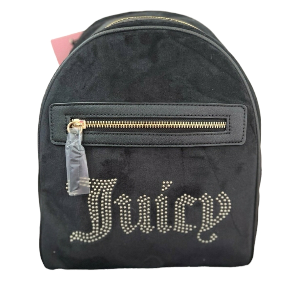 Juicy Couture black velour backpack